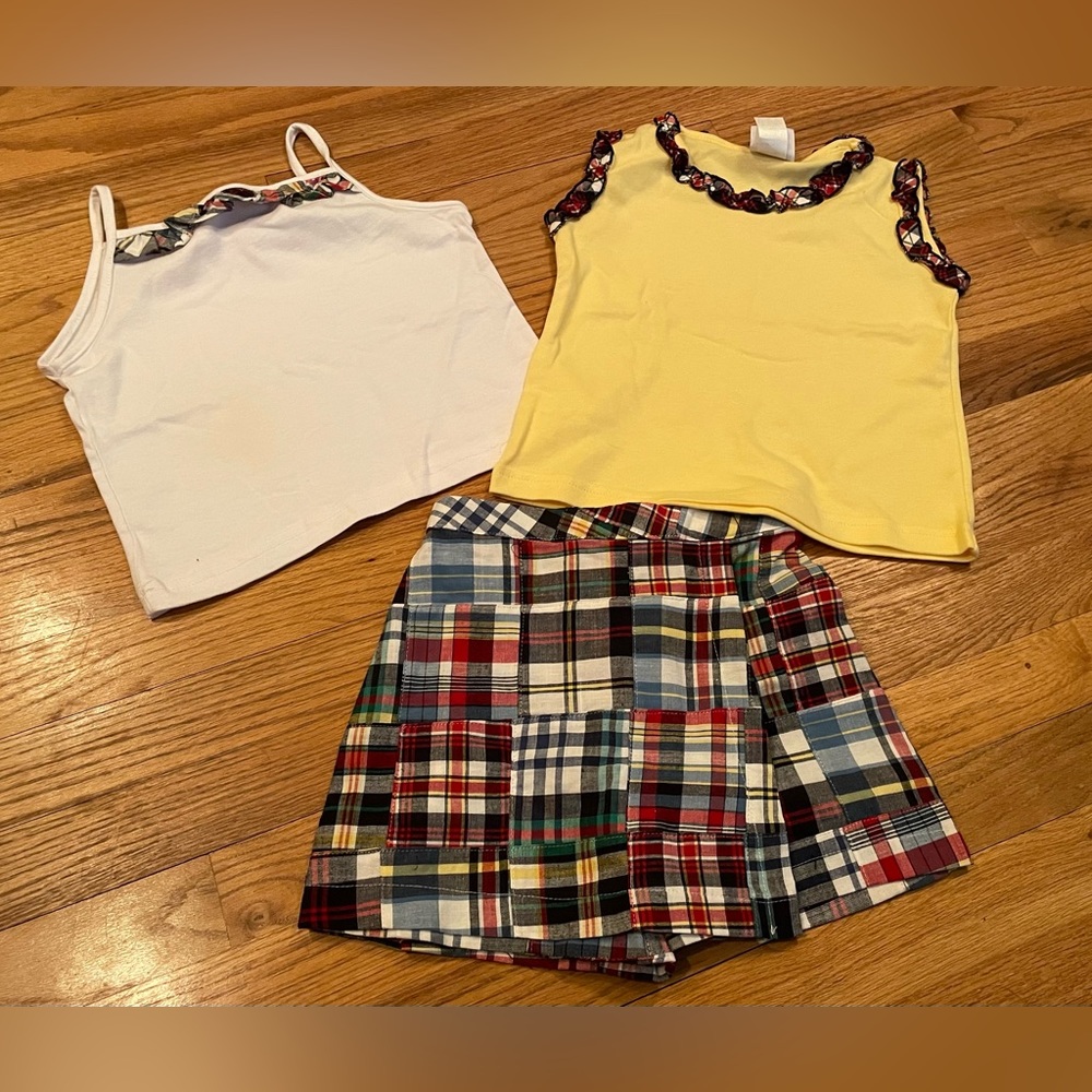 NWOT- CWD Kids Madras outfit- size 5-6- so preppy!